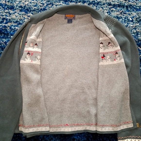 Woolrich Sweater Full Zip Up Cardigan With Snowmen - Picture 5 of 9